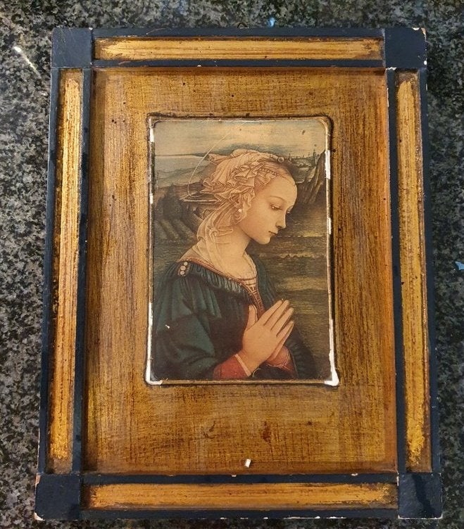 9103 madonna die maggio virgen de fra filippo lippi lijst, Verzamelen, Religie, Ophalen of Verzenden, Gebruikt, Kaart of Prent