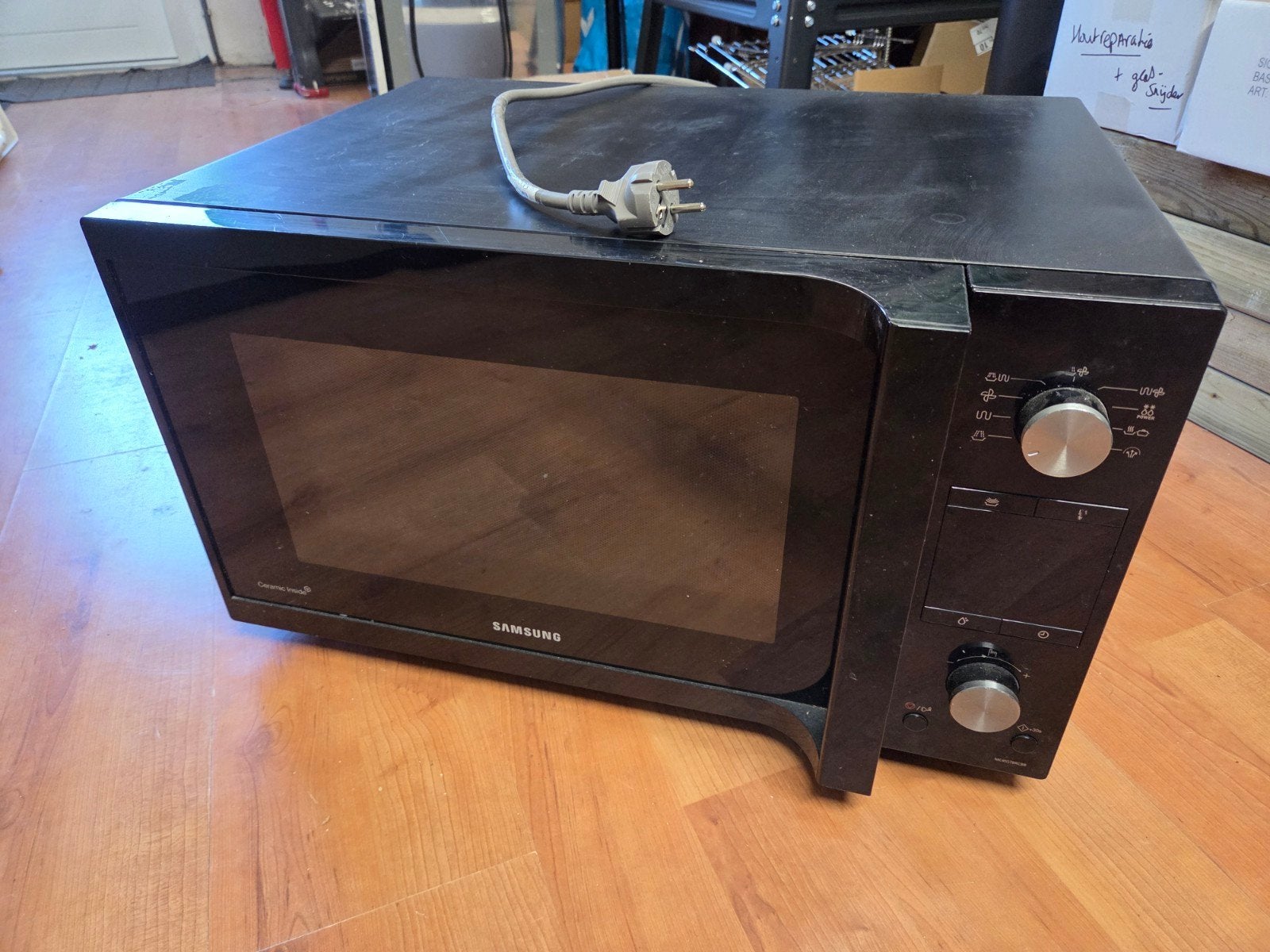 Samsung MC455TBRCBB *Deels Defect*, Ophalen, Combimagnetron, Gebruikt, Draaiplateau