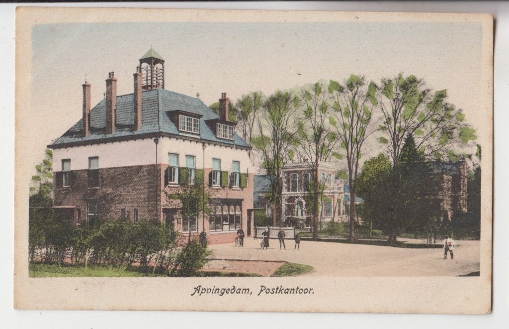 201 Postkantoor Wijkstraat Appingedam Litho B87, Verzenden, Voor 1920, Ongelopen, Groningen