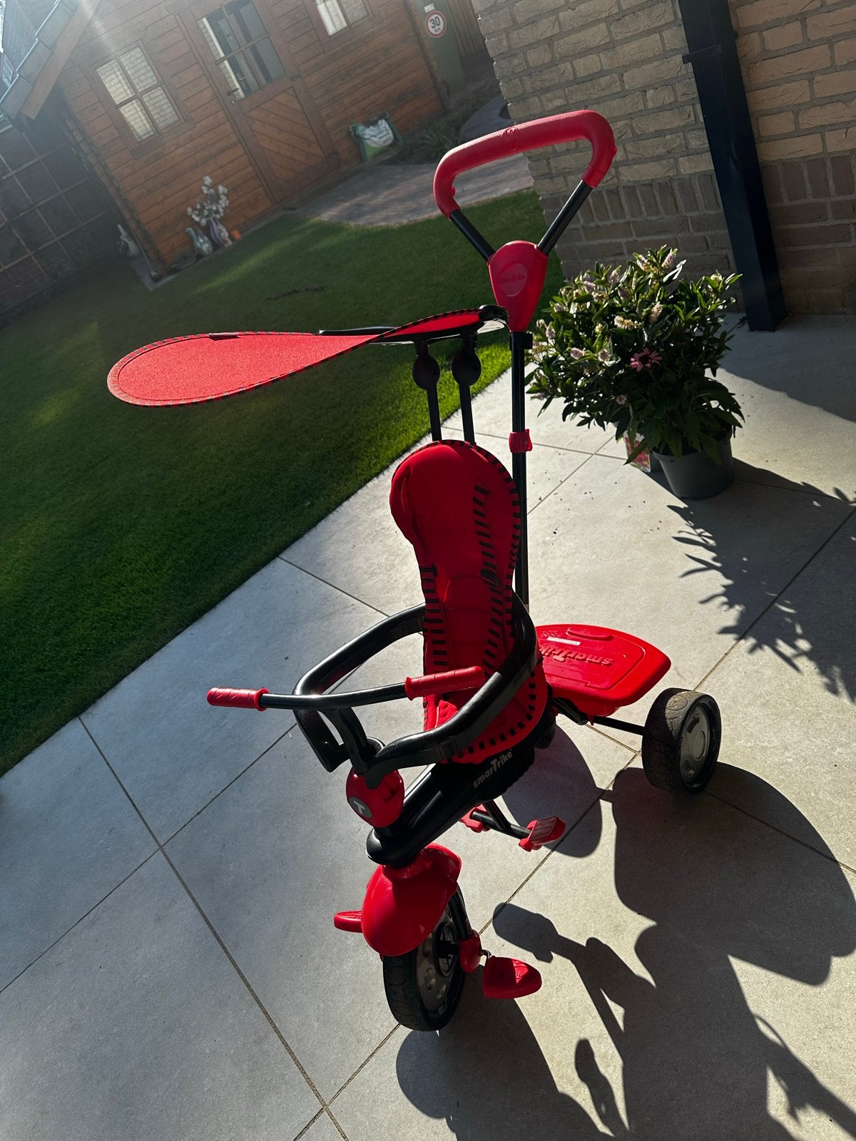 Smartrike driewieler rood met duwstang en zonnekap, Ophalen, Gebruikt, Overige typen
