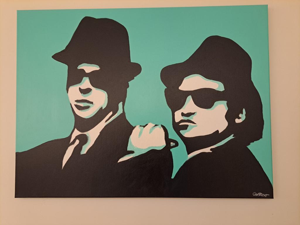 Castano - Blues Brothers acrylverf schilderij, Ophalen