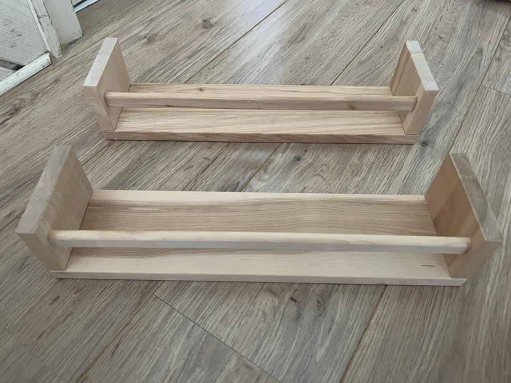 2 Houten Kruidenrekjes / Boekenplankjes - Nooit Gebruikt, Ophalen of Verzenden, Nieuw