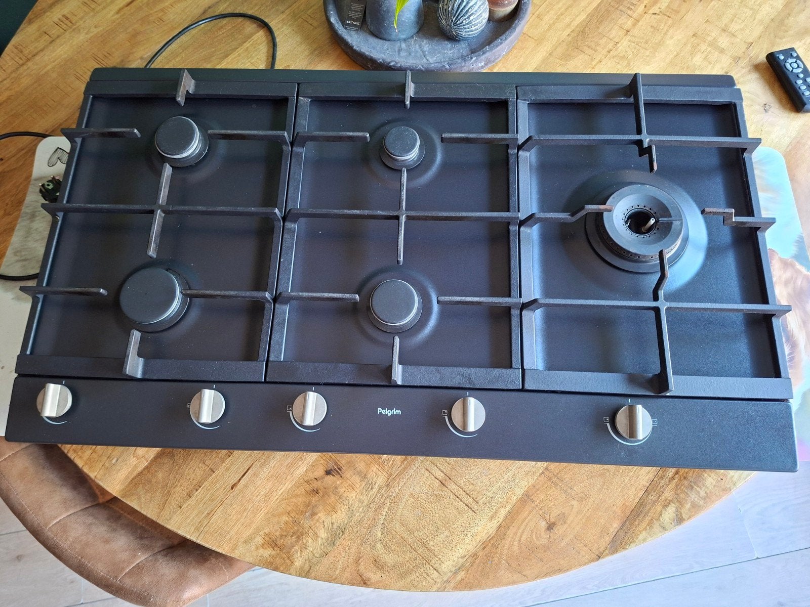Pelgrim kookplaat met wokbrander - 90x52,5 cm, Gebruikt, 60 cm of meer, Ophalen of Verzenden, Inbouw
