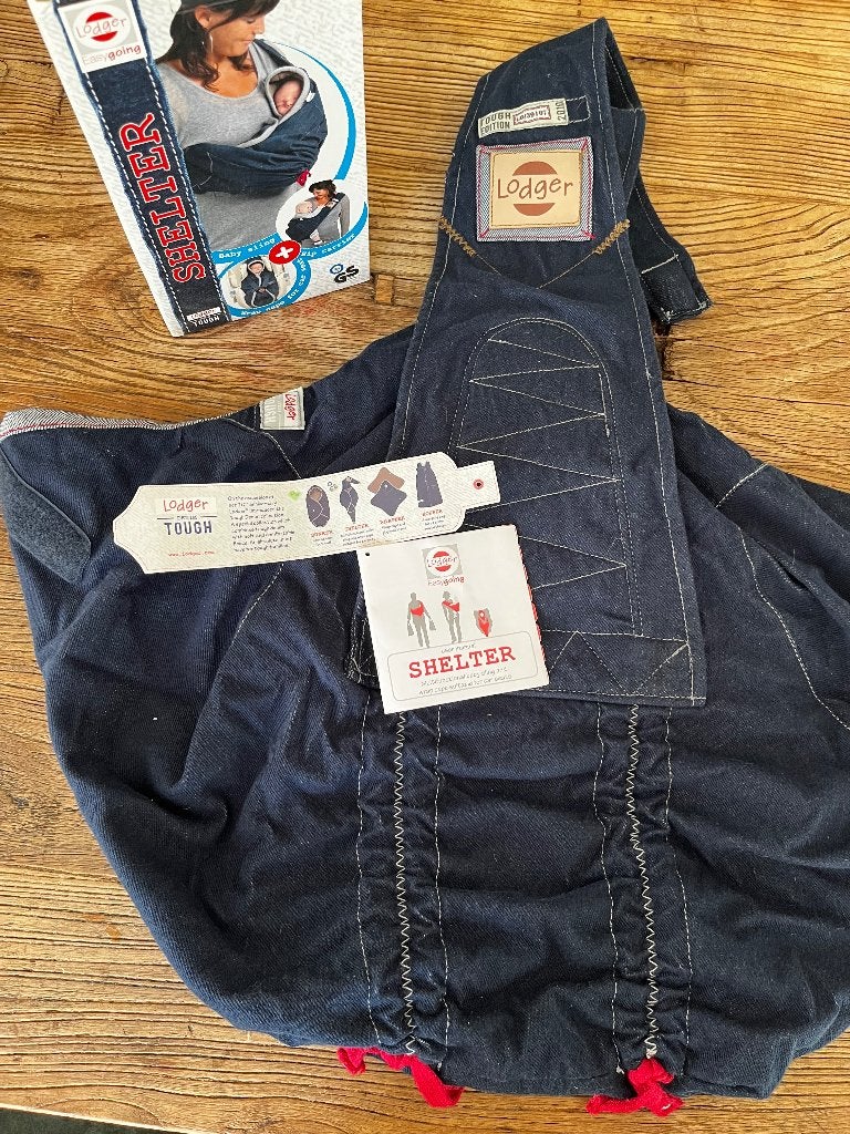 Lodger Shelter denim draagzak, Kinderen en Baby's, Babydragers en Draagdoeken, Ophalen of Verzenden, Gebruikt, Draagzak, Lodger