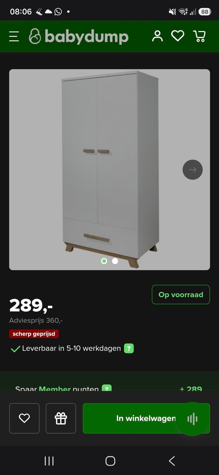 BabyDump Bergen kledingkast - Zeer nette staat, Ophalen, Kast, 50 tot 70 cm, 105 cm of meer