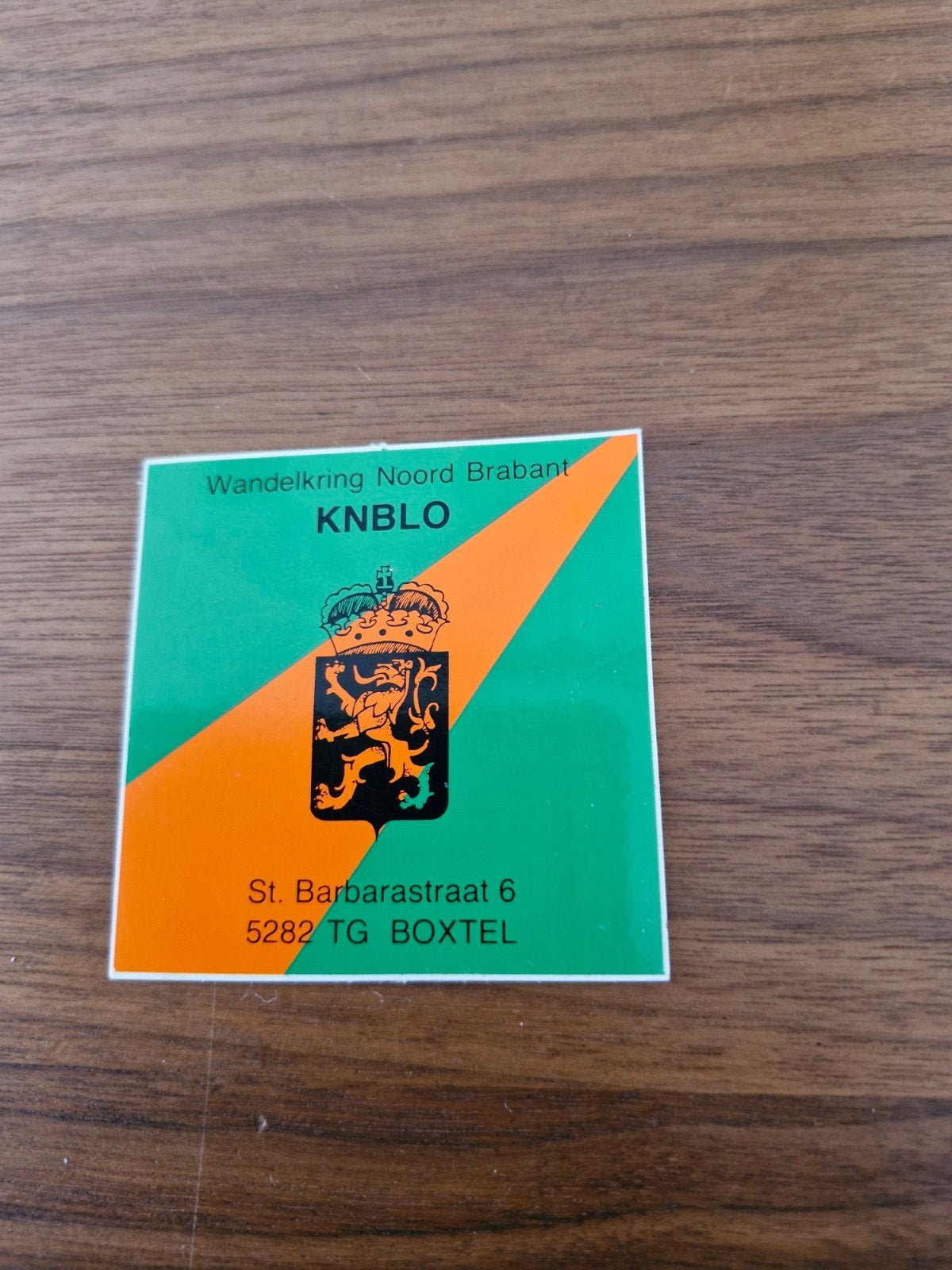 9531 Sticker Wandelkring Noord Brabant KNBLO Boxtel, Ophalen of Verzenden, Gebruikt, Bedrijf of Vereniging