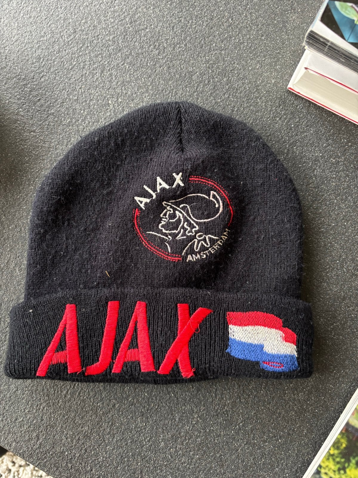 Vintage Ajax Muts - Zwart met Geborduurd Logo, Kleding | Heren, Ophalen of Verzenden, Gedragen, One size fits all, Hoed