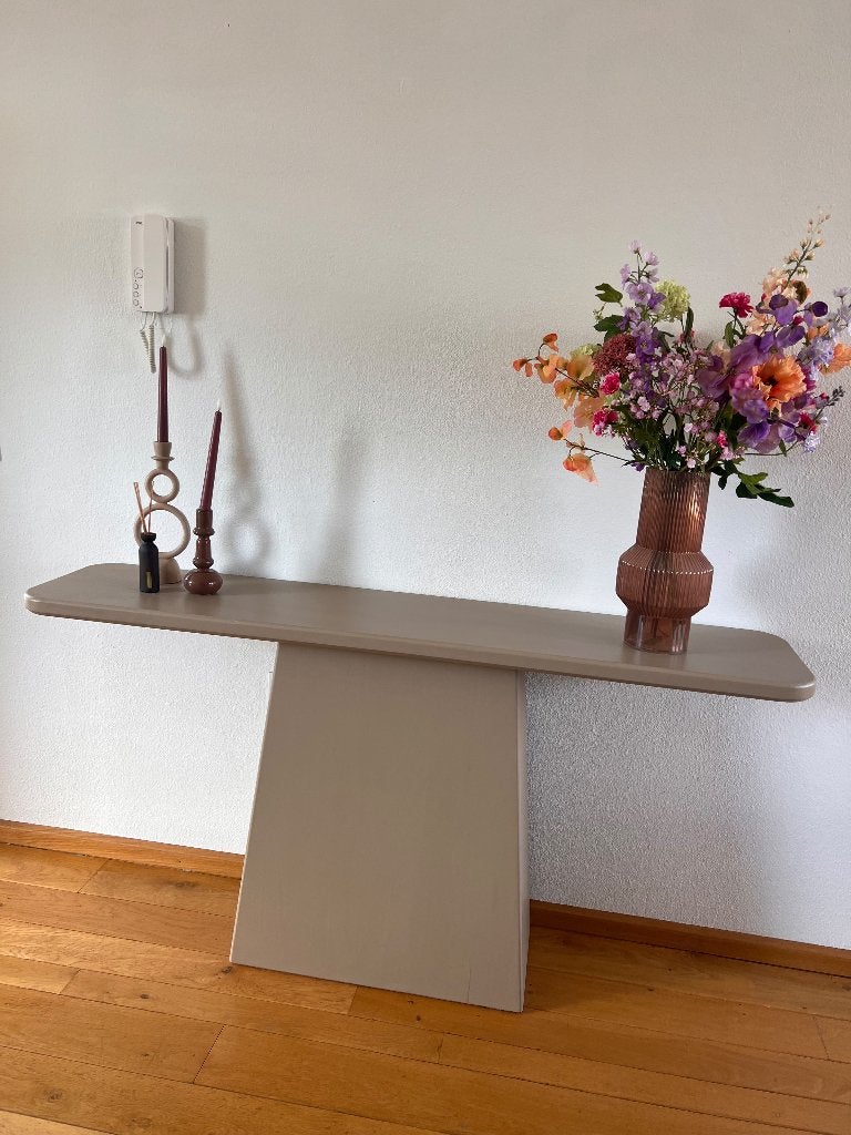 Moderne Console Tafel - Taupe, 160x35x80cm, Huis en Inrichting, Ophalen, Zo goed als nieuw, 150 tot 200 cm, 25 tot 50 cm