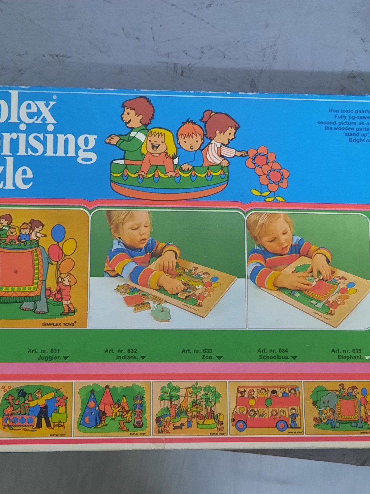 Simplex Toys Houten Inlegpuzzel - Olifant, 2 tot 4 jaar, Gebruikt, Ophalen of Verzenden, Simplex