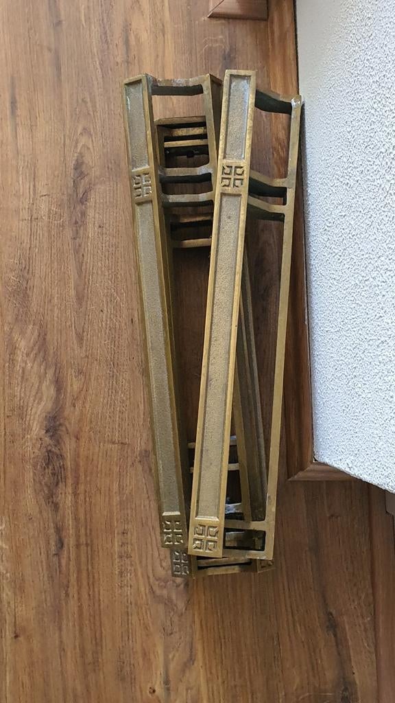 Set Peter Ghyczy messing salontafelpoten voor dubbel glas, Ophalen