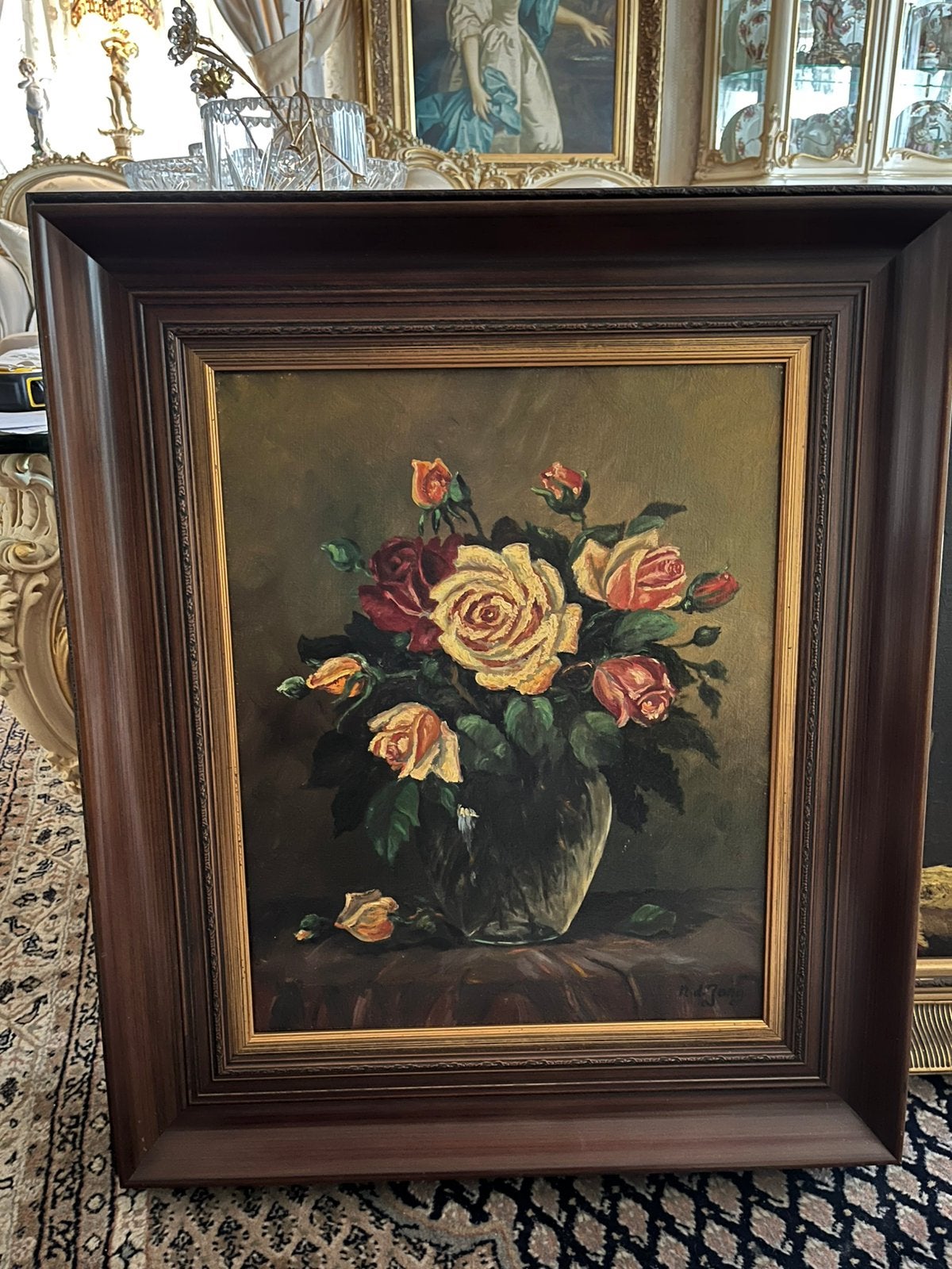 Prachtige olieverf bloemen stilleven schilderij, Antiek en Kunst, Kunst | Schilderijen | Klassiek, Ophalen