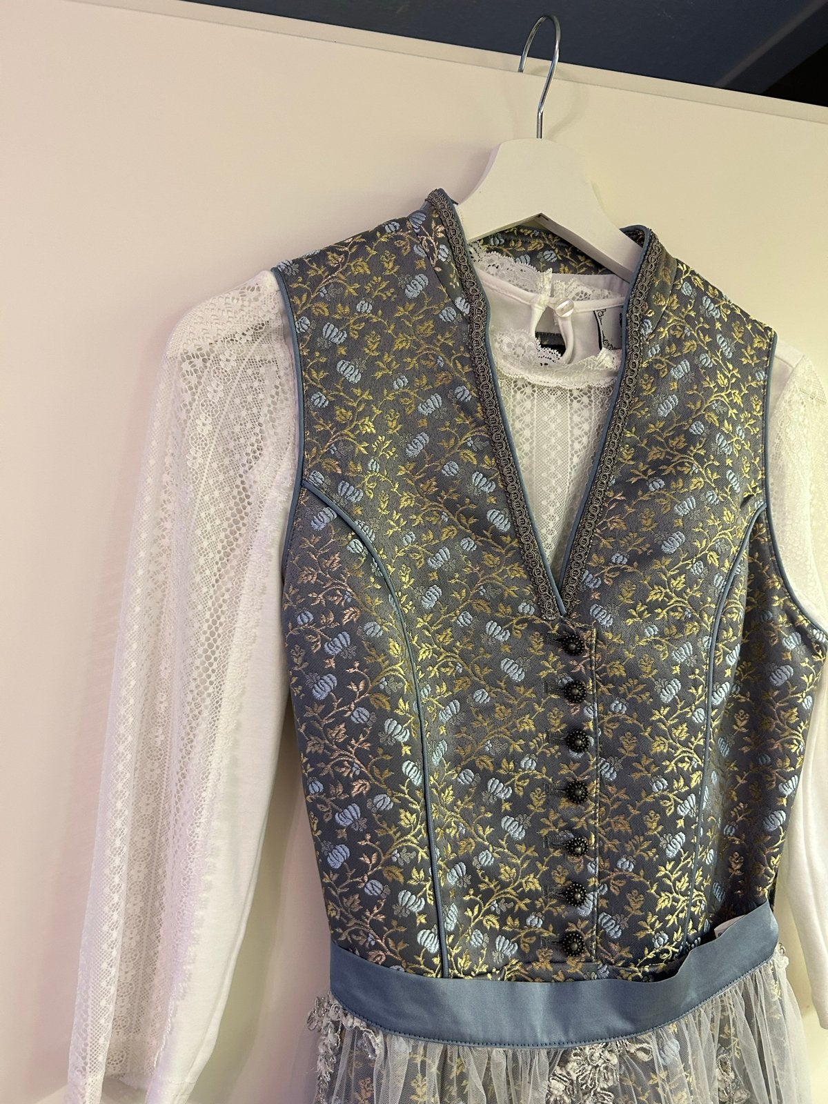 Prachtige Alpin Trachten Dirndl met blouse - Maat 36/38, Nieuw, Ophalen of Verzenden, Maat 36 (S), Grijs
