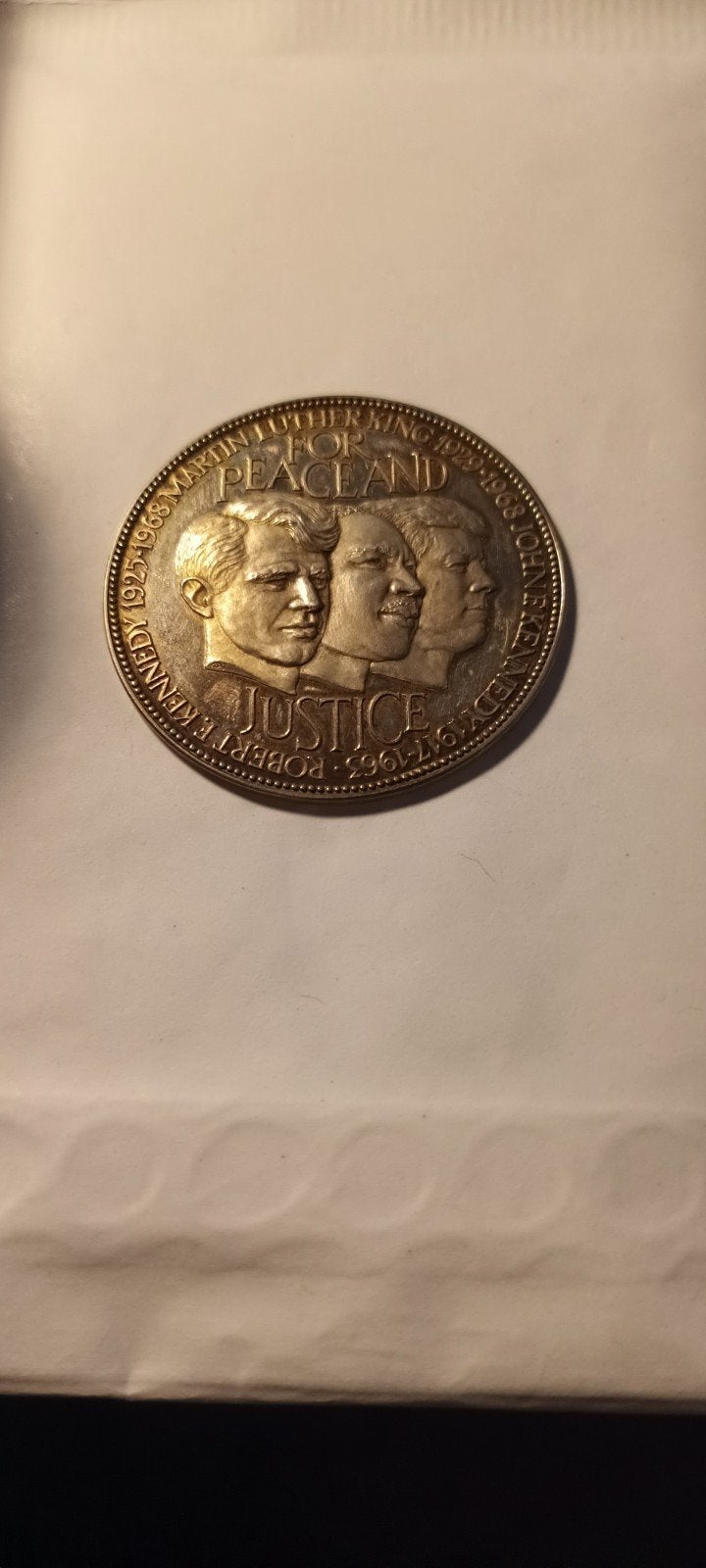 Historische Medaille: Kennedy, King, Lincoln - Vrede & Recht, Postzegels en Munten, Ophalen of Verzenden, Brons, Buitenland