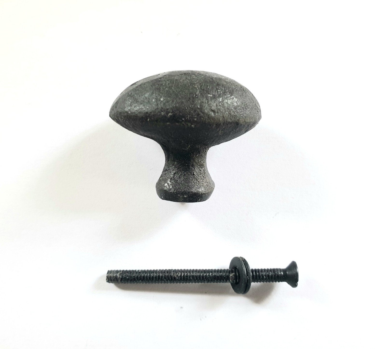 Zwarte smeedijzeren ovale knop 40 mm 40 mm lang 25 mm breed, Ophalen of Verzenden, Nieuw