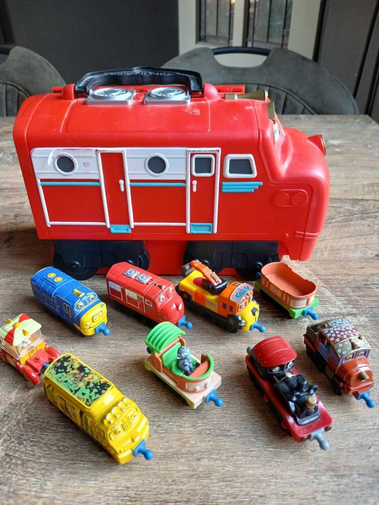 Chuggington Treinen Koffer met Treintjes, Ophalen of Verzenden, Gebruikt