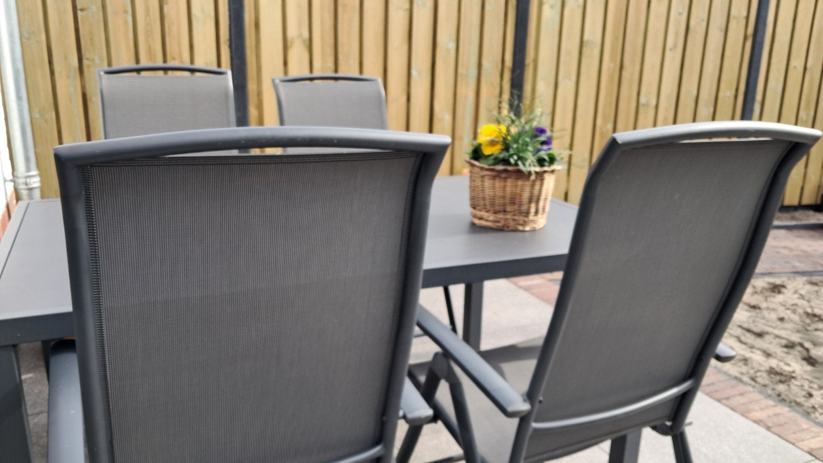 Tuintafel met 4 stoelen, merk Bardani, Tuin en Terras, Ophalen, Gebruikt