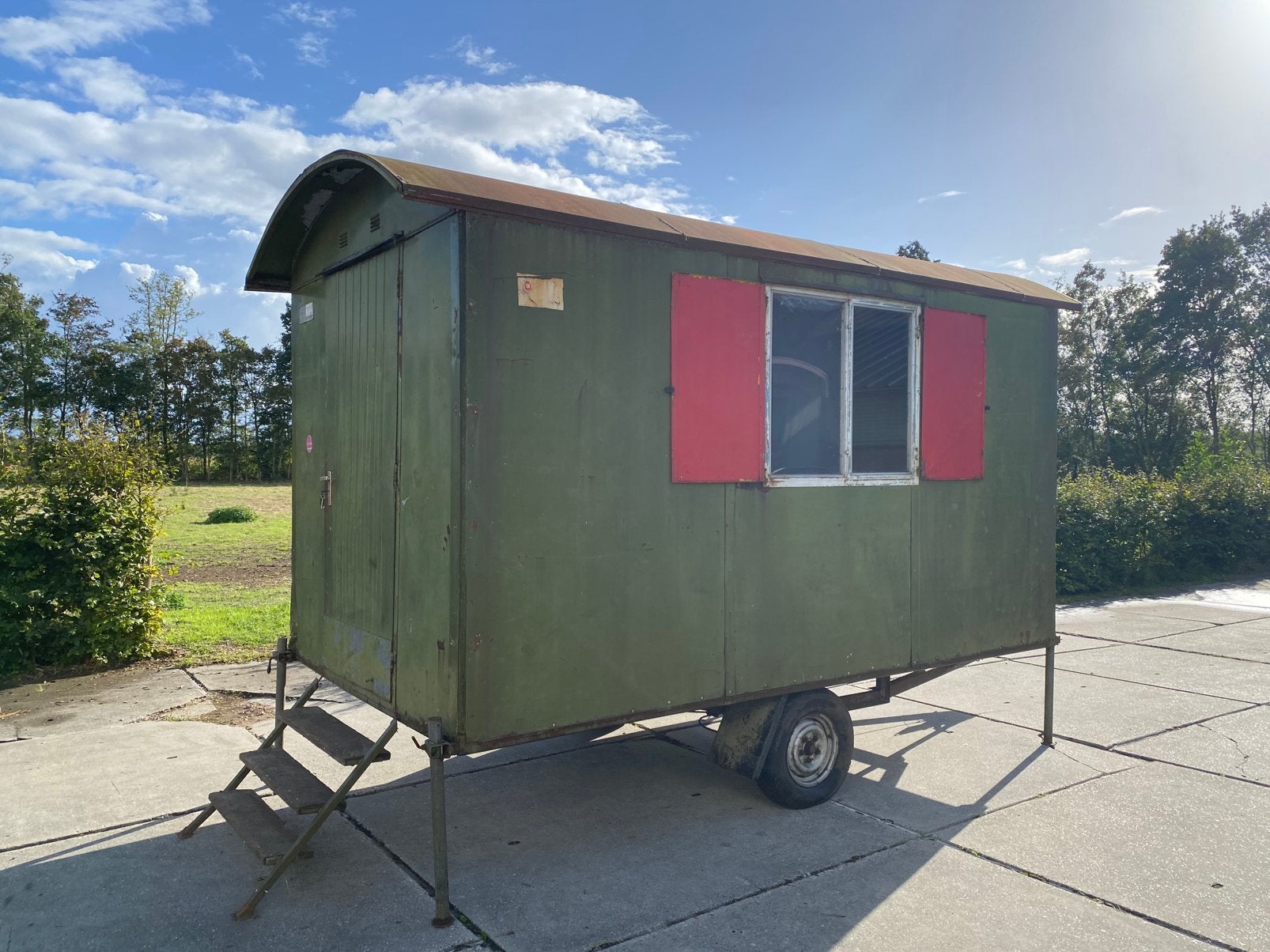 Nette degelijke schaftkeet, schaftwagen, tiny house, keet, Ophalen, Gebruikt