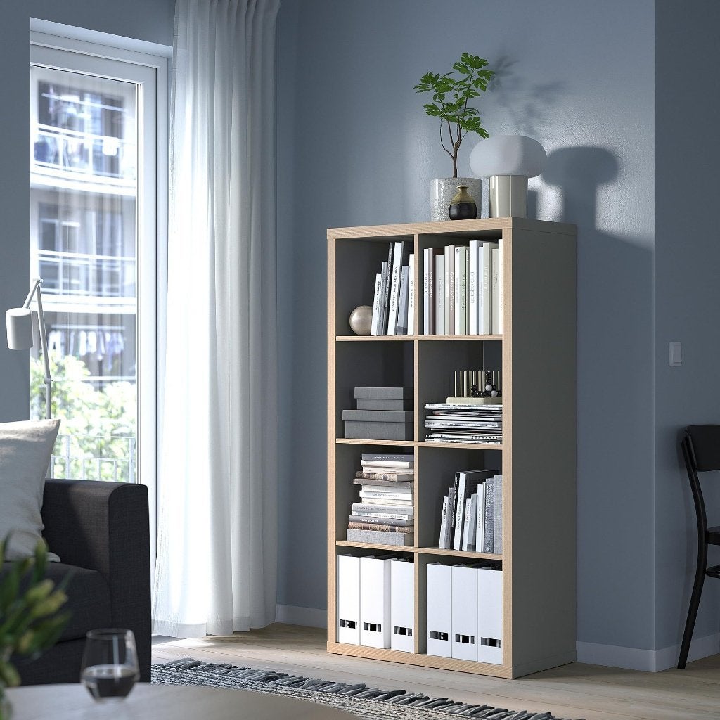 IKEA kallax kast, grijs/houteffect, Ophalen, Overige materialen, Gebruikt, 50 tot 100 cm
