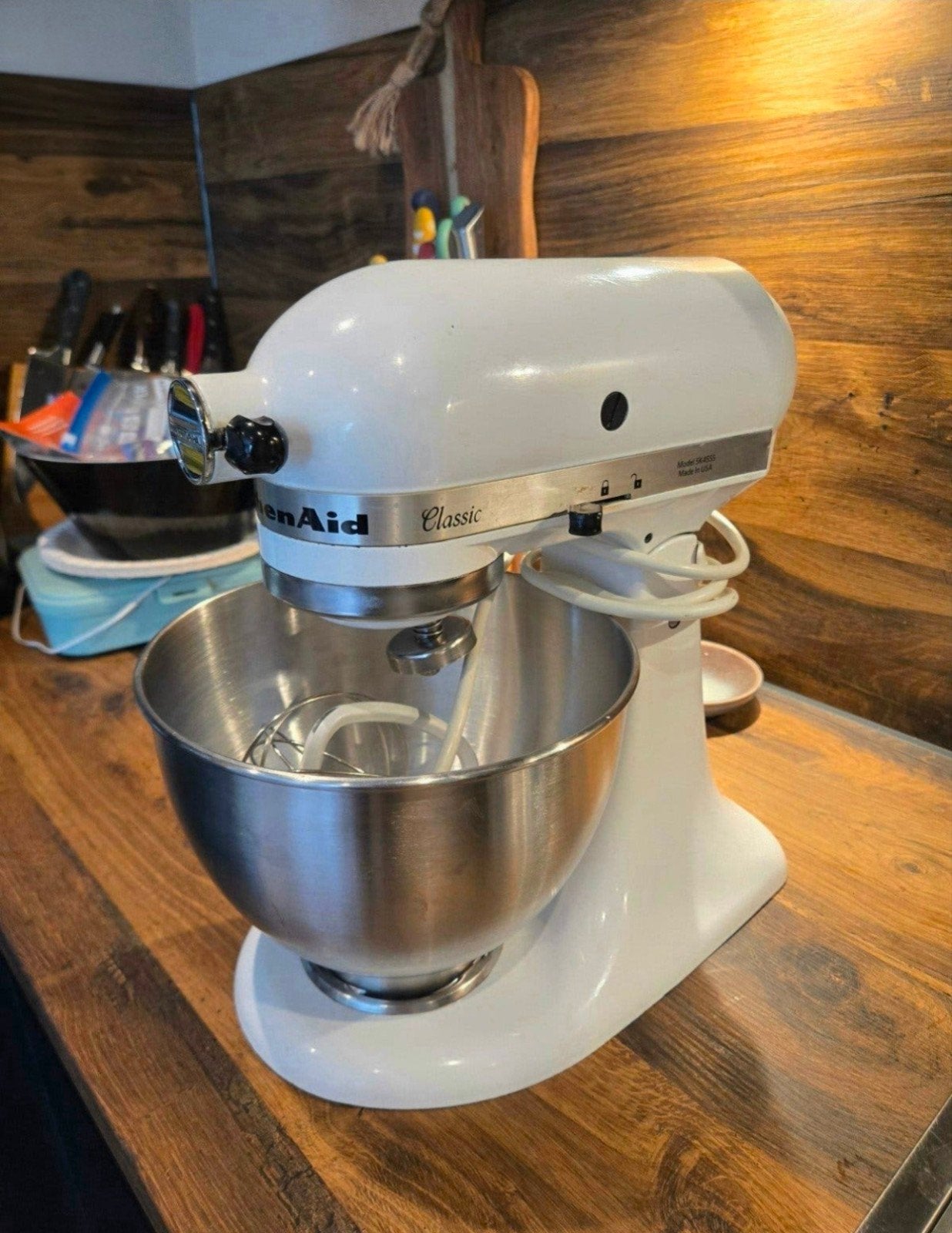 KitchenAid Classic Mixer 4.3L - Wit, 4 liter of meer, Ophalen of Verzenden, Gebruikt, 3 snelheden of meer