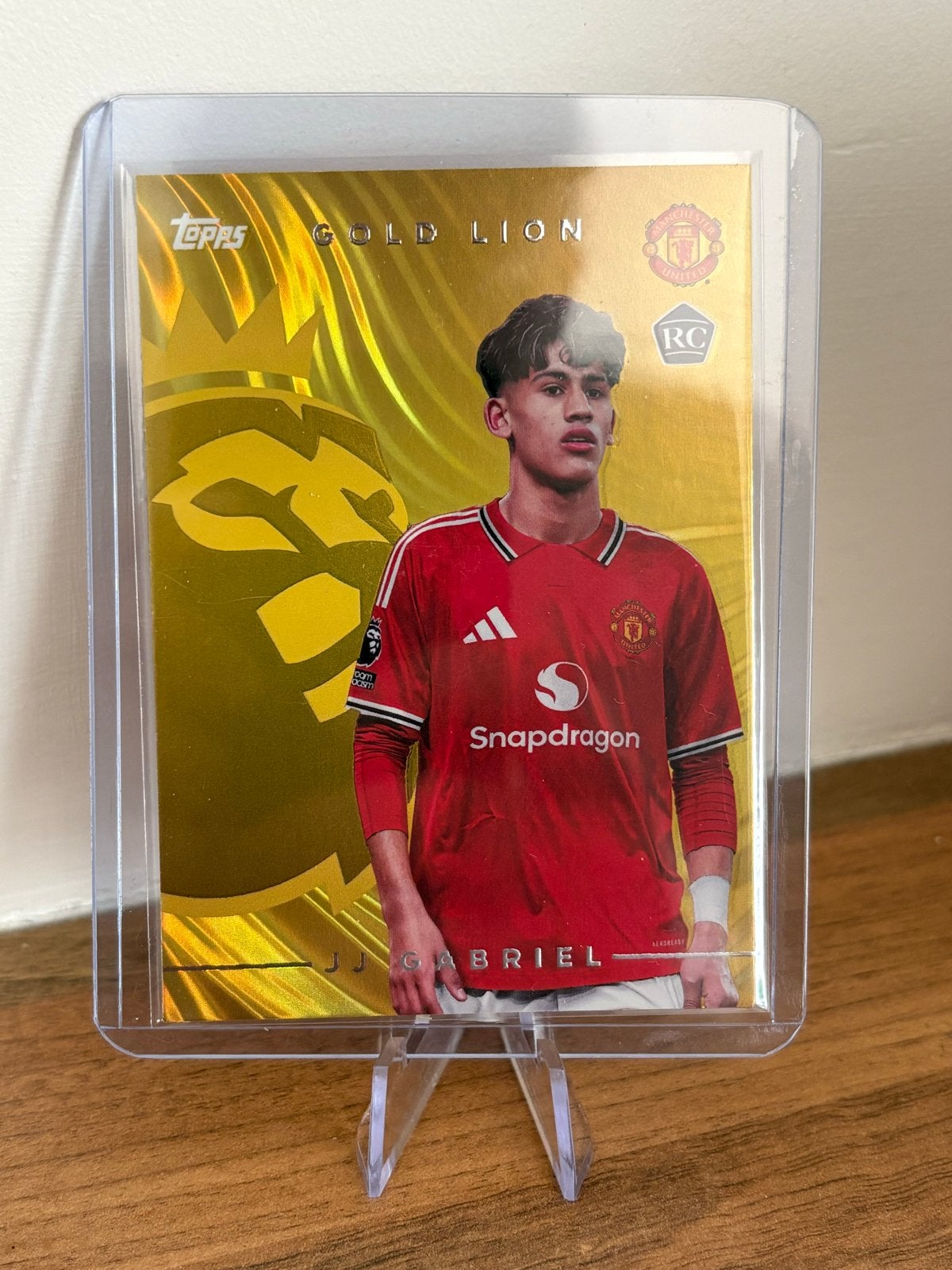 JJ Gabriel Topps Gold Lion Manchester United Voetbalkaart, Ophalen of Verzenden, Zo goed als nieuw, Buitenlandse clubs, Spelerskaart