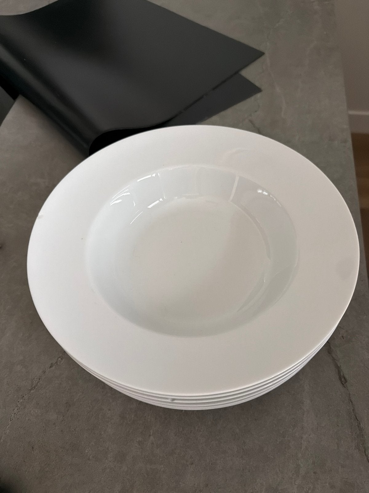 Pasta borden wit 6 stuks- 2 met kleine beschadiging, Gebruikt, Keramiek, IKEA, Ophalen of Verzenden