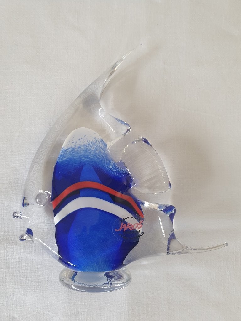 Jaros Glass Works Tsjechië. Handgeblazen glazen maanvis, Ophalen of Verzenden, Zo goed als nieuw, Dier