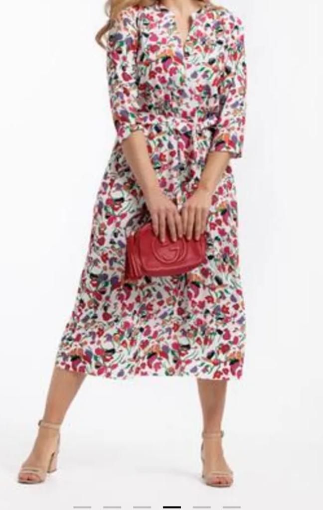 Studio Anneloes Anniek floral dress mt XL (42), Ophalen of Verzenden, Gedragen, Maat 42/44 (L), Onder de knie