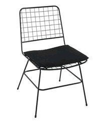 4 zwarte stalen Karwei eetkamerstoelen met kussens, Huis en Inrichting, Stoelen, Ophalen, Gebruikt, Zwart, Stof
