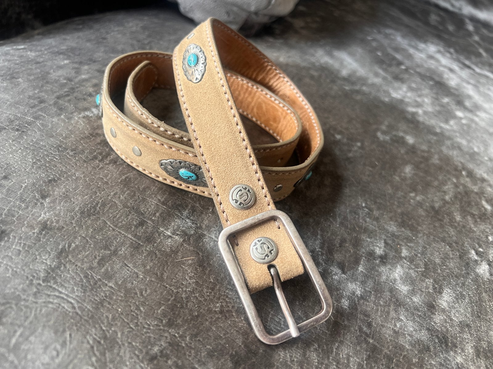 Sendra riem BAMBI met turquoise details - Zo goed als nieuw, Ophalen, Overige kleuren, 3 tot 5 cm, Echt leder