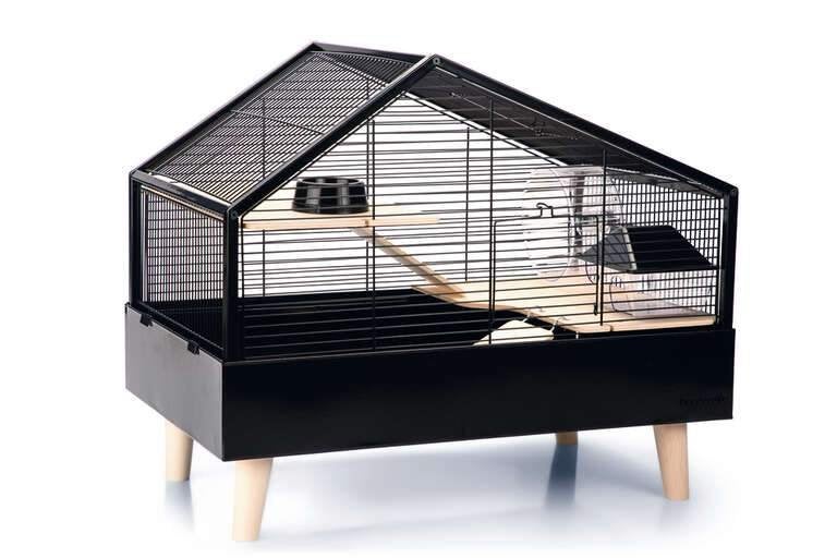 Beeztees Ayaz Knaagdierkooi Metaal Houten poten Zwart, Dieren en Toebehoren, Hok, Chinchilla, Ophalen, Minder dan 60 cm