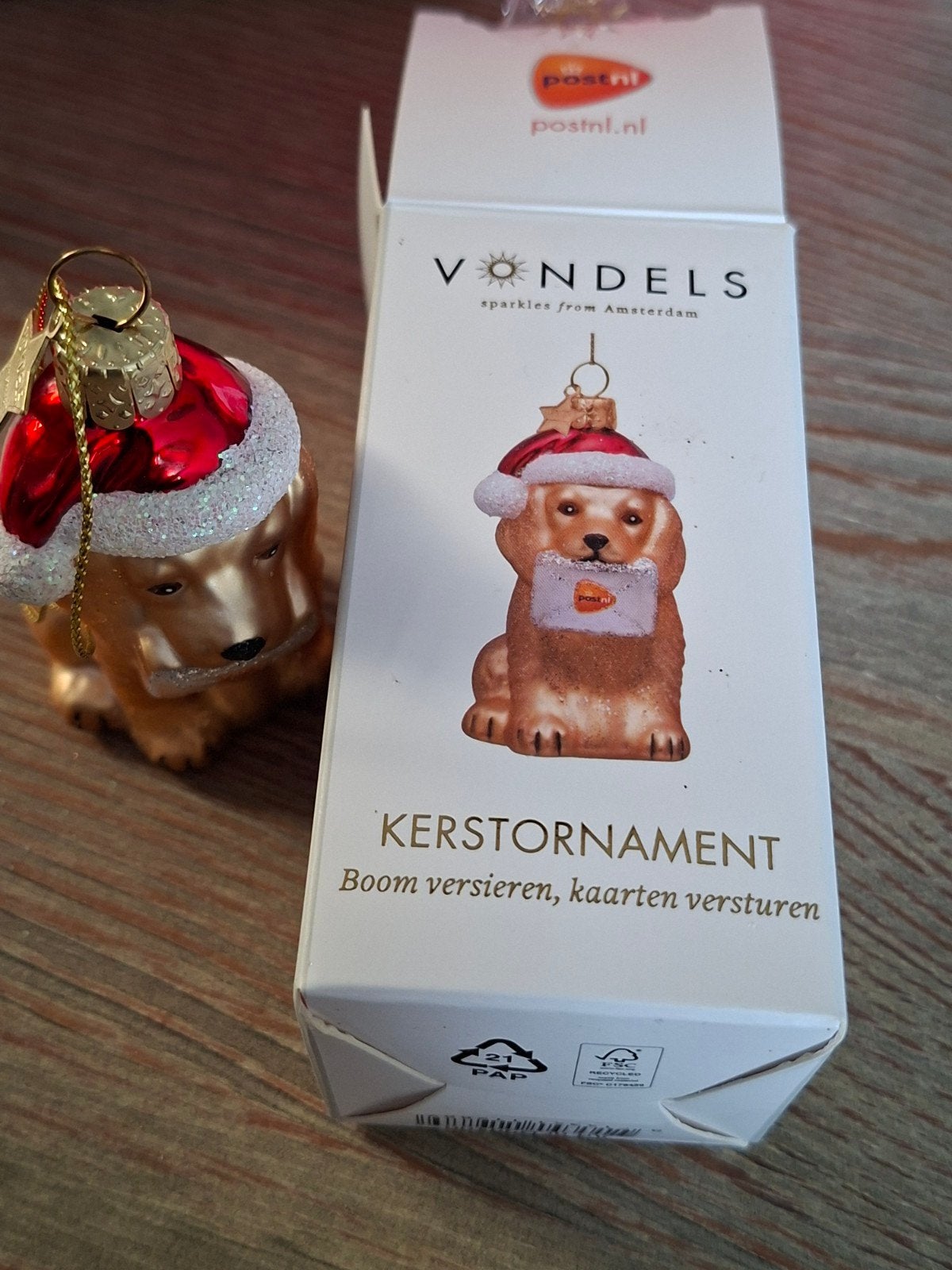 Kersthanger, kerstbal, Vondels Postnl Hondje, Diversen, Ophalen of Verzenden