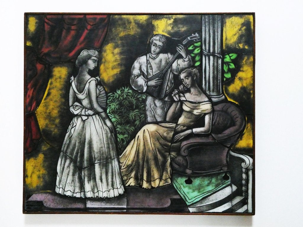 Opaline kunst Limburg Barok 1956 Max Weiss Stramproy gesign., Antiek en Kunst, Ophalen of Verzenden