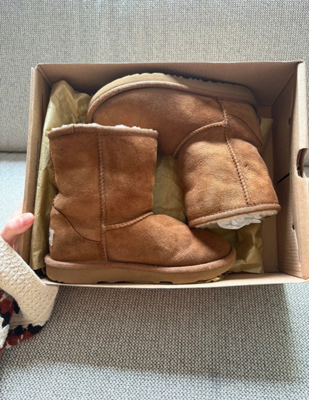 Ugg Classic Short II Chestnut - Maat 32,5, Ophalen of Verzenden, Gebruikt, Jongen of Meisje, Laarzen