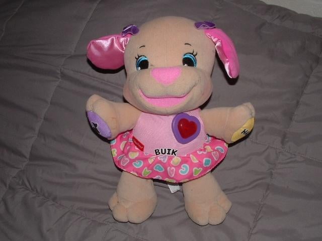FISHER PRICE HOND VELOURS HUIDSKLEUR MET ROZE NEUS E, Ophalen of Verzenden, Nieuw, Overige typen