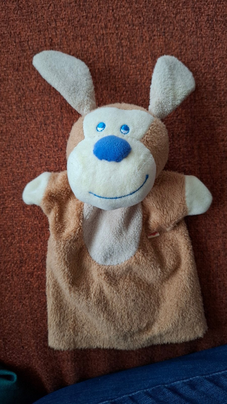 Schattige Haba handpop hond - Perfect voor speeltijd!, Overige merken, Zo goed als nieuw, Middelgroot (20 tot 80 cm), Wasbaar