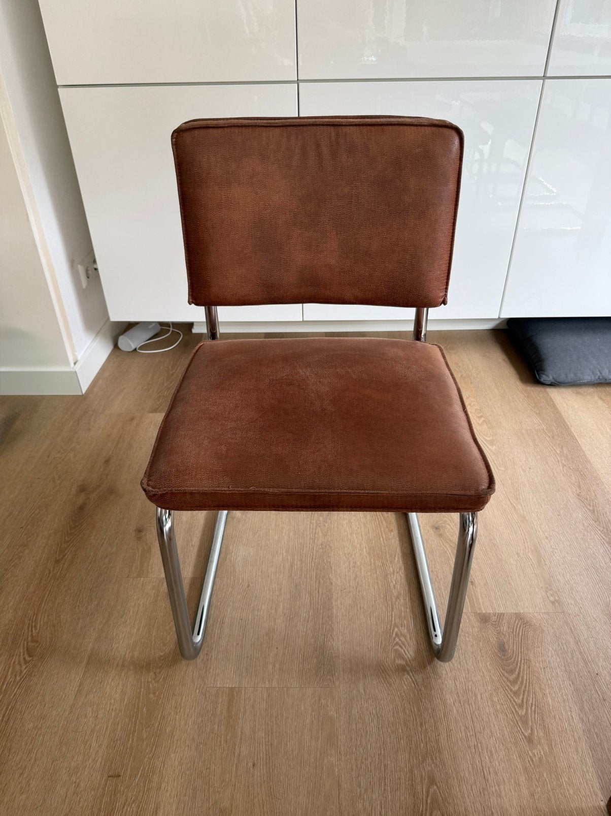 6 cognac kleurige eettafel stoelen, Huis en Inrichting, Stoelen, Ophalen, Gebruikt, Bruin, Vijf, Zes of meer stoelen