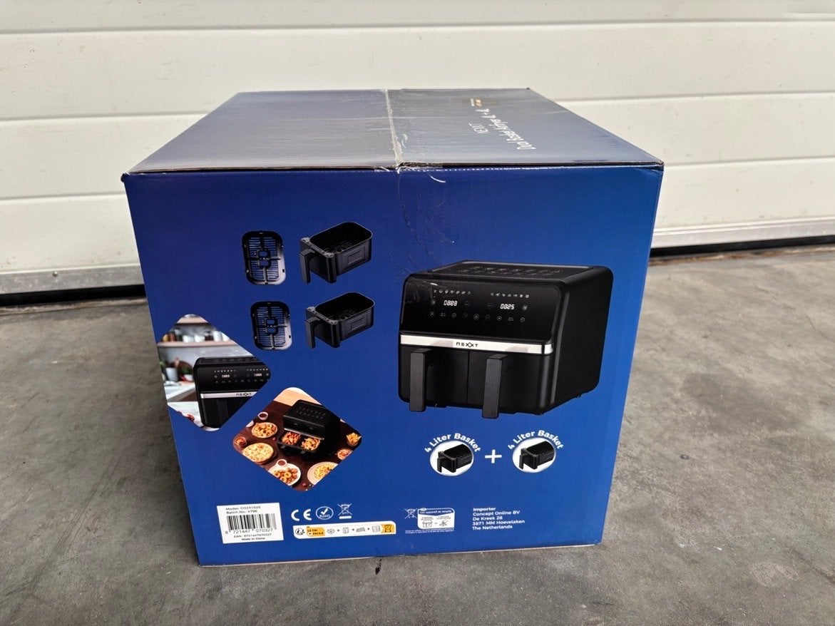 NEXXT Dubbele Airfryer 8L (2x4L) - 2200W - Nieuw in doos, De Run 8241, 5504 EM Veldhoven, Nederland, Airfryer XXL, Nieuw, 1500 gram of meer