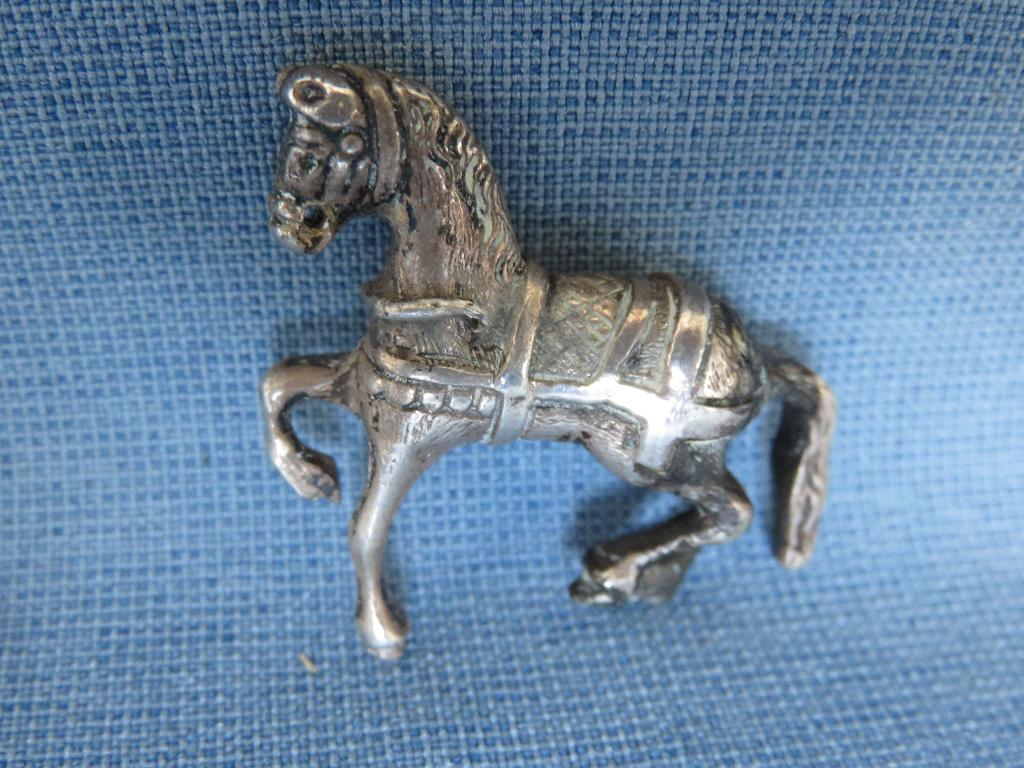 Antiek paard beeldje in zilver – ca. 1900 - bodemvondst, Antiek en Kunst, Ophalen of Verzenden, Zilver