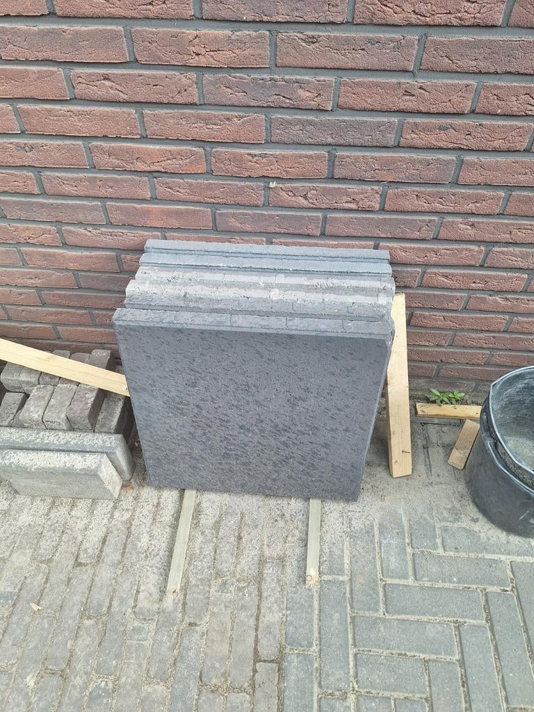 Terrastegels antraciet, Ophalen, Gebruikt, Minder dan 5 m², Beton
