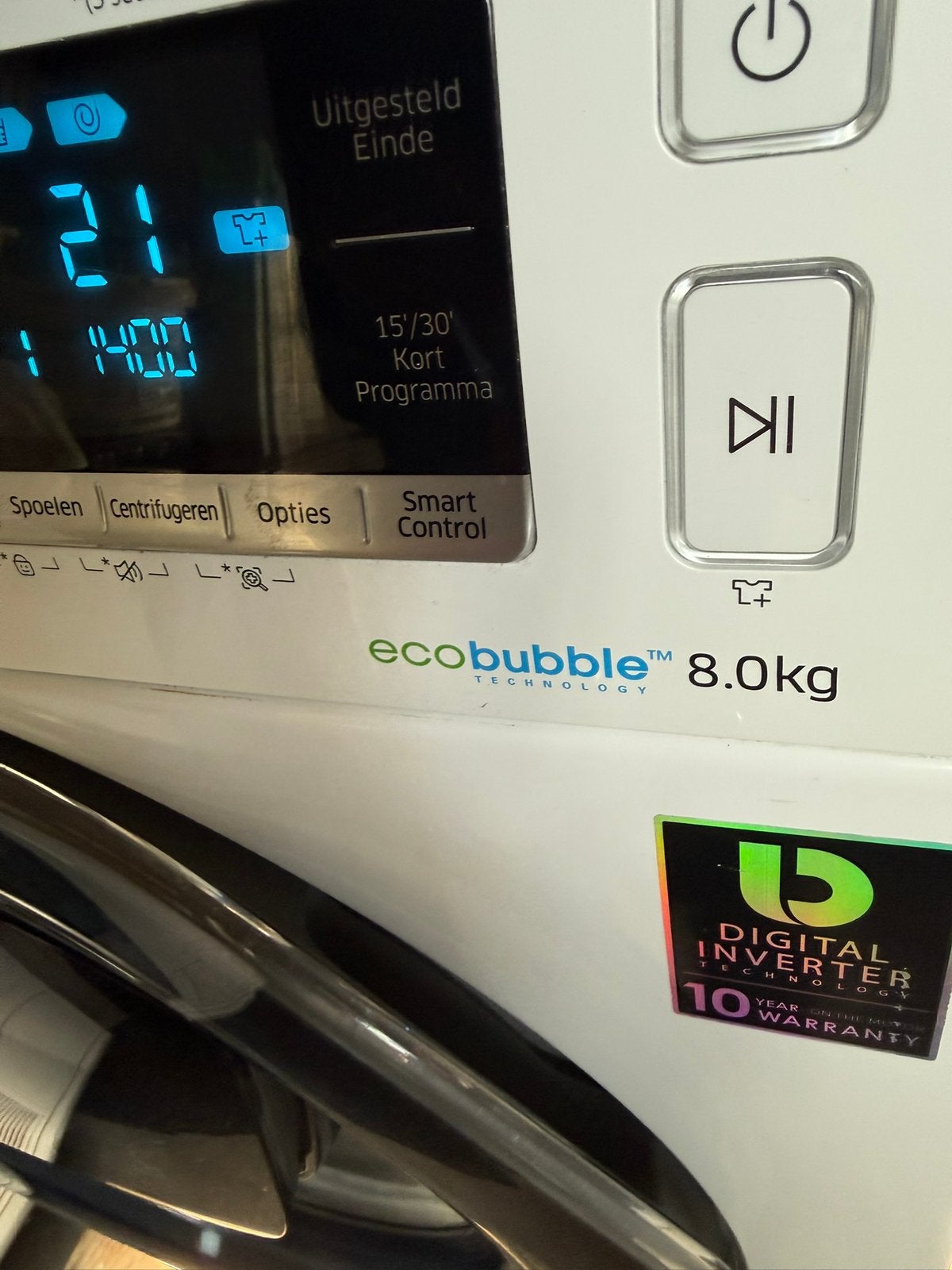 SAMSUNG 8KG WASMACHINEA++ ECOBUBBLE IZGZ, 1200 tot 1600 toeren, 8 tot 10 kg, Ophalen of Verzenden, Zo goed als nieuw