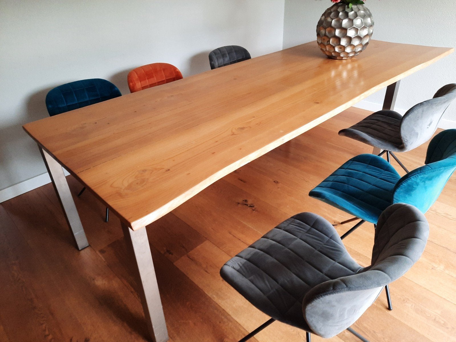 6x Zuiver omg velvet eetkamerstoelen, Ophalen of Verzenden, Gebruikt, Rechthoekig, 200 cm of meer