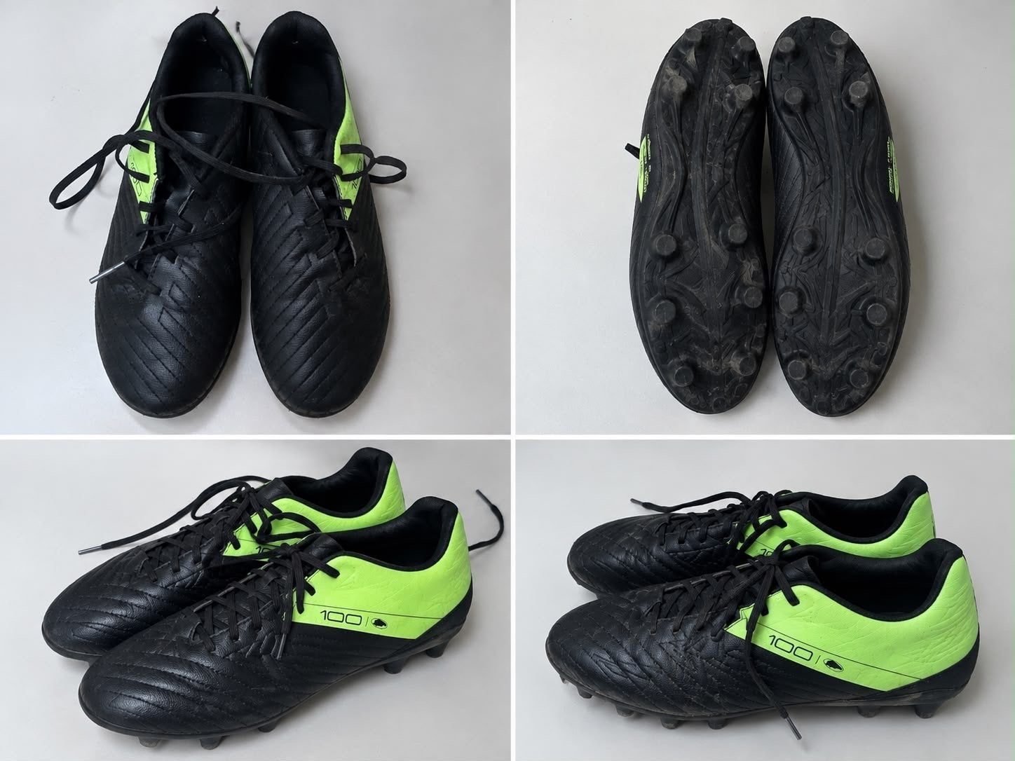 Voetbalschoenen zwart/neon geel - Maat 36, Ophalen of Verzenden, Gebruikt, Schoenen