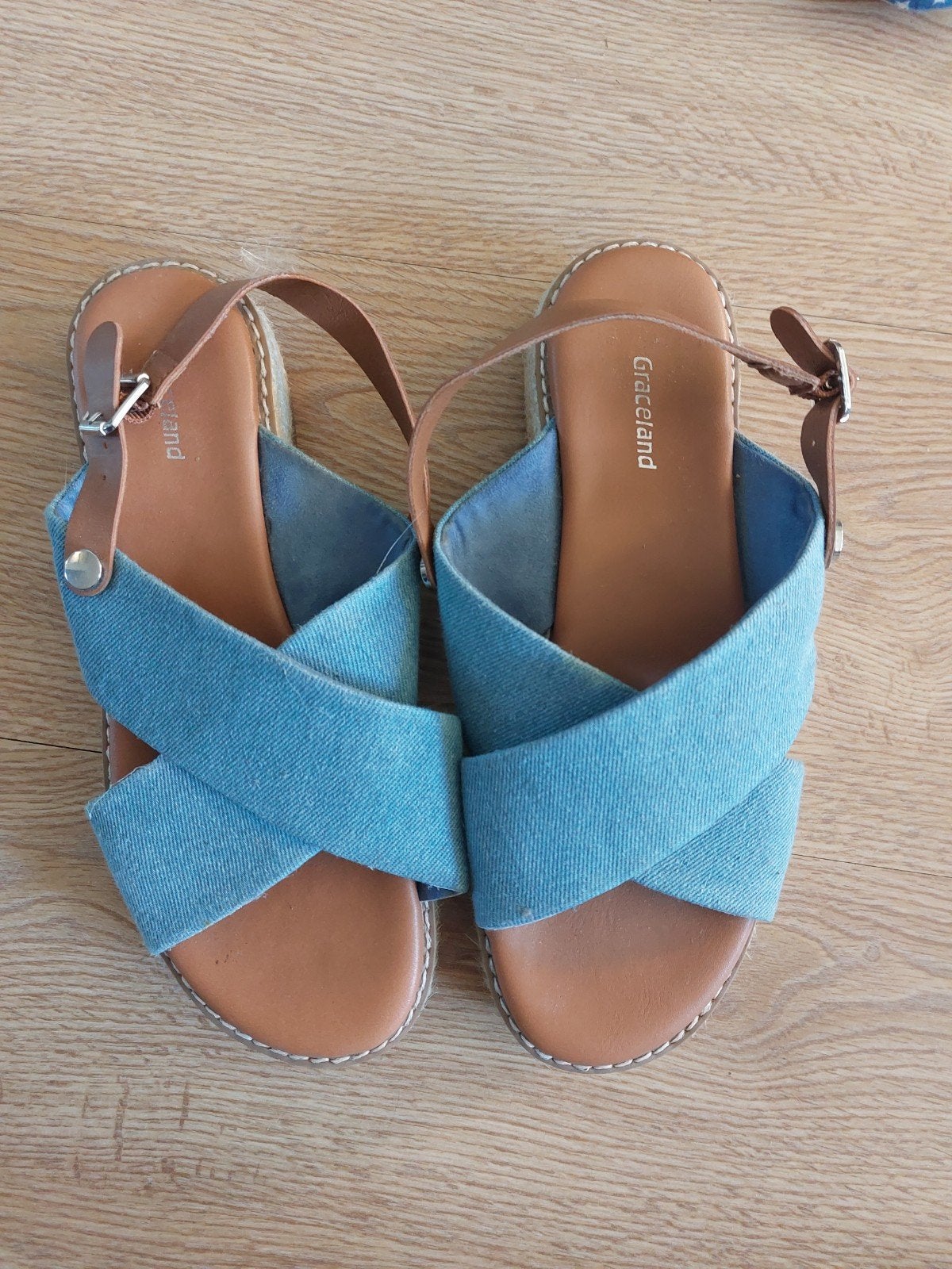 Nieuwe Graceland denim sandalen maat 39, Blauw, Nieuw, Graceland, Sandalen of Muiltjes