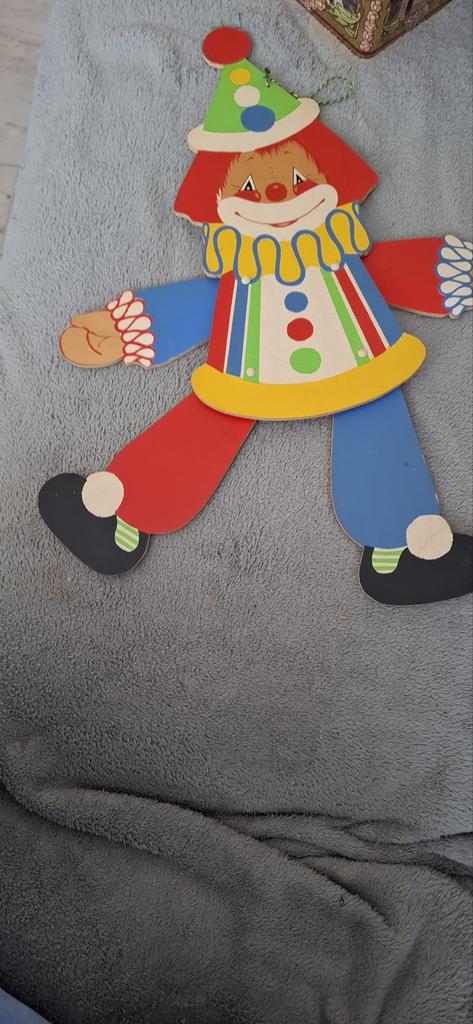 Houten Clown Decoratie - Vintage Stijl, Ophalen, Gebruikt, Jongen of Meisje
