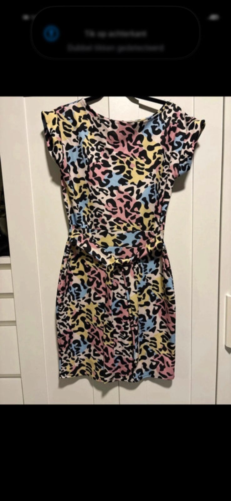 Kleurig jurkje panter print, Overige kleuren, Ophalen of Verzenden, Zo goed als nieuw, Maat 36 (S)