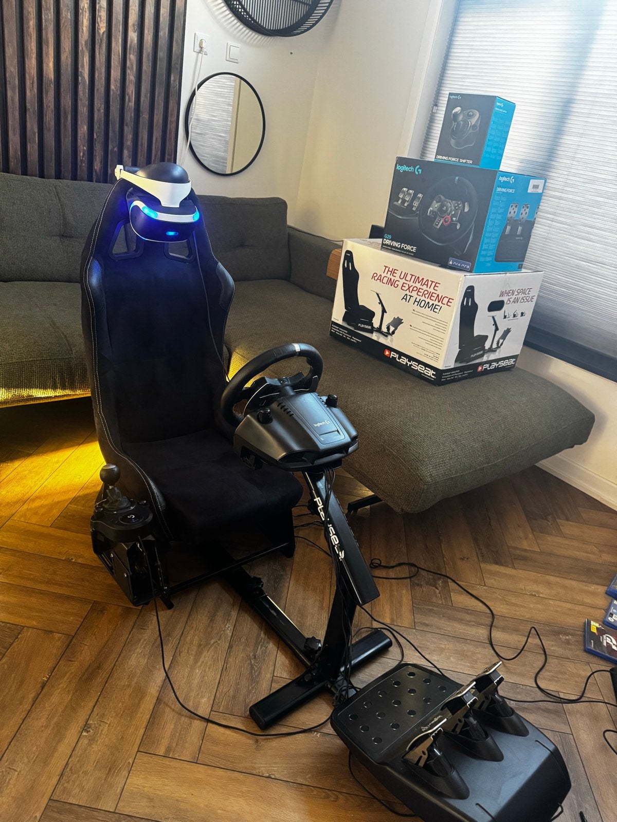 Complete PlayStation VR Racing set (lees beschrijving), Ophalen, Met 1 controller, Slim, Gebruikt