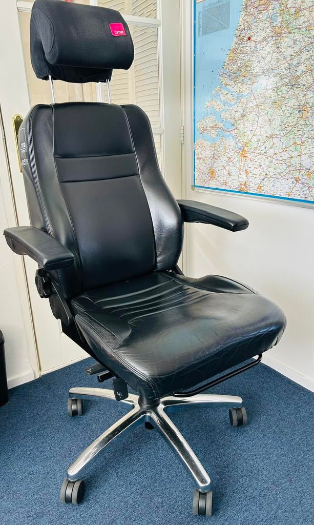 24 UUR BMA AXIA KÖNIG Lederen SECUR Ergonomische Bureaustoel, Huis en Inrichting, Bureaustoelen, Gaming bureaustoel, Zwart, Ophalen of Verzenden