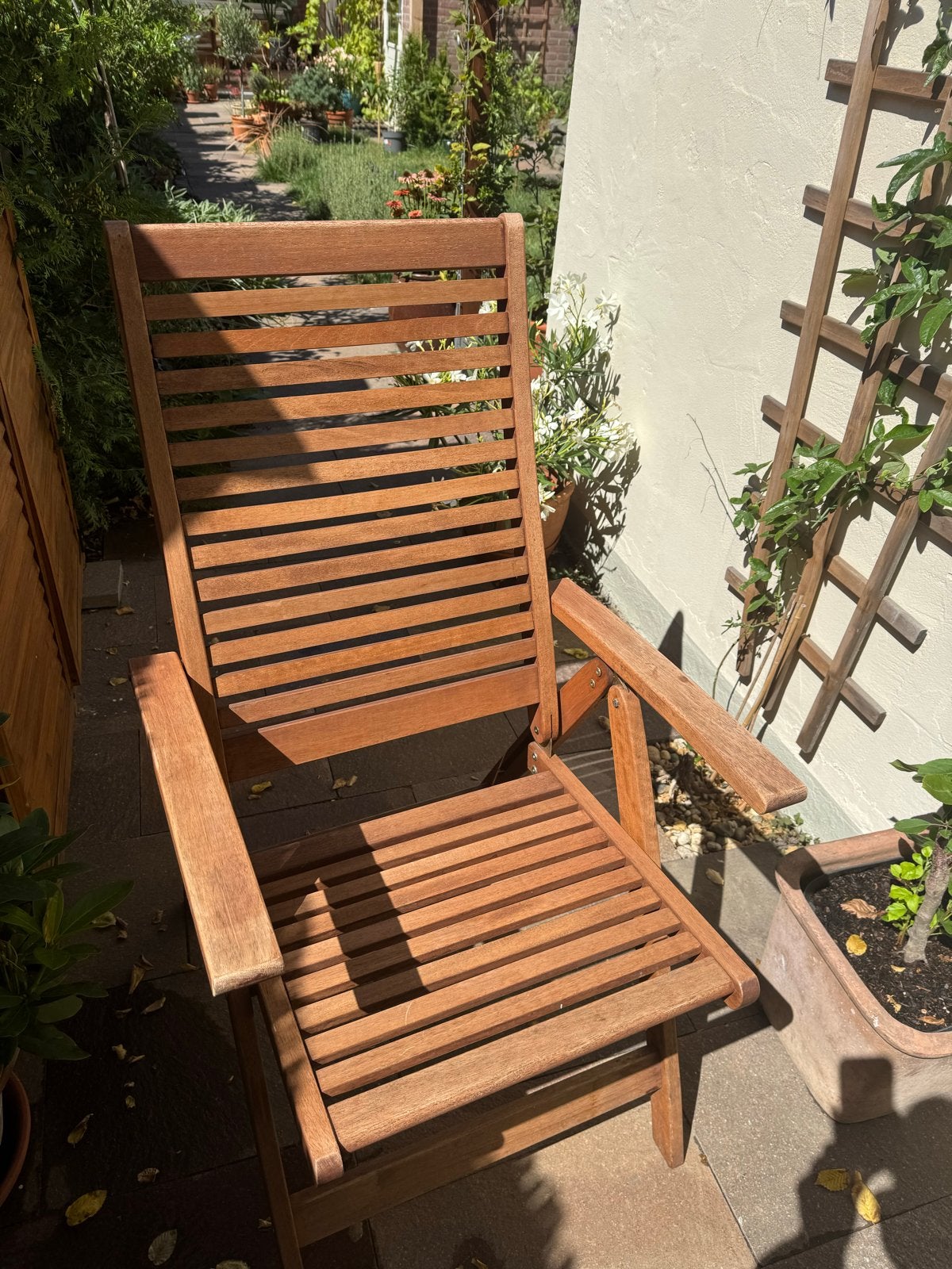 Houten tuinstoelen, inklapbaar en verstelbaar, Ophalen, Gebruikt, Hout, Inklapbaar