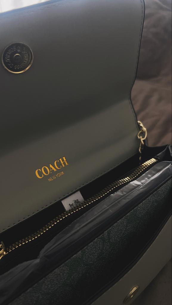 Coach tas Groen blauw, Ophalen of Verzenden, Zo goed als nieuw, Groen, Schoudertasje