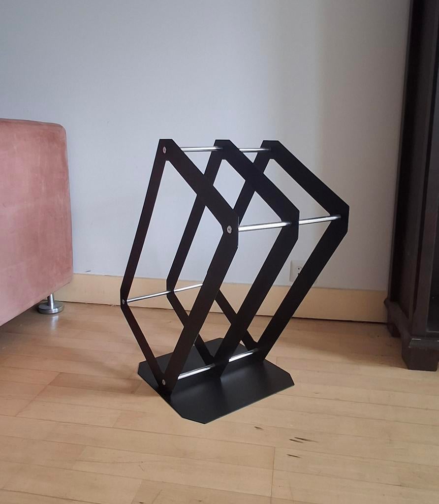 Haardhout houder staal/RVS - 65x60x32 cm, Zwart, Nieuw, Ophalen of Verzenden, Metaal